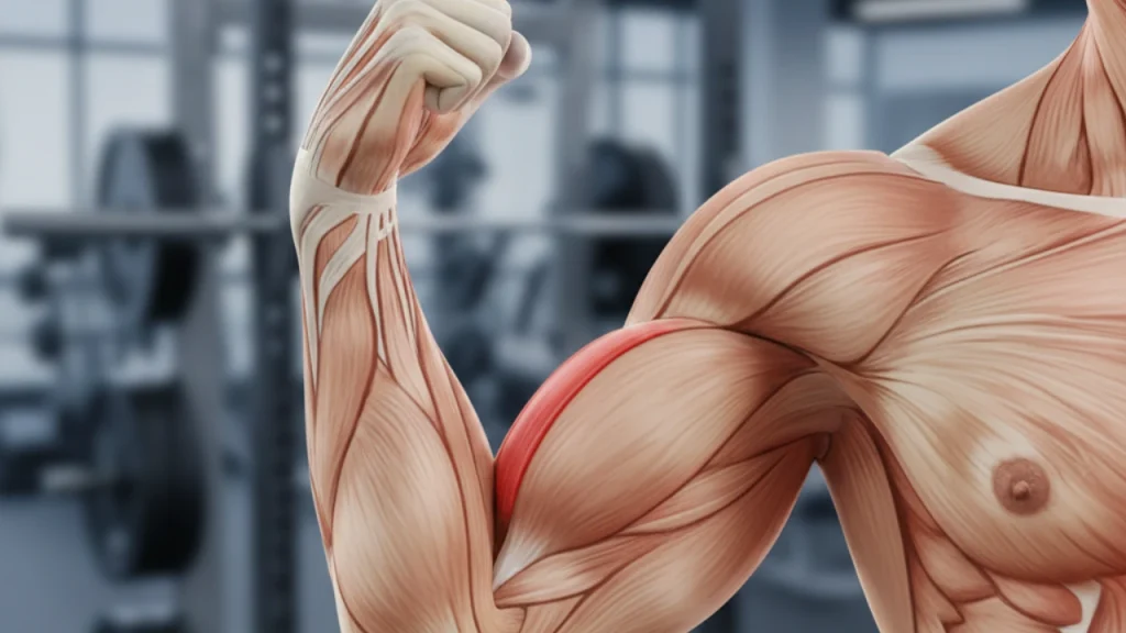 Dumbbell bicep exercises targeting long and short head of the biceps with proper form illustration